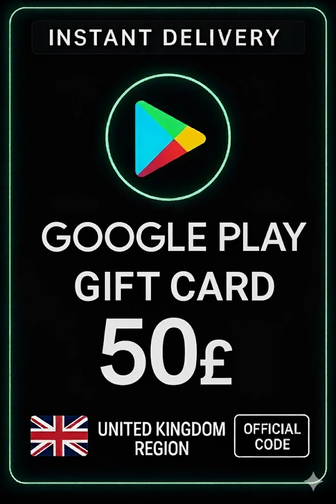 گووگڵ پلەی Gift Card - United Kingdom UK 50 £ · Google Play