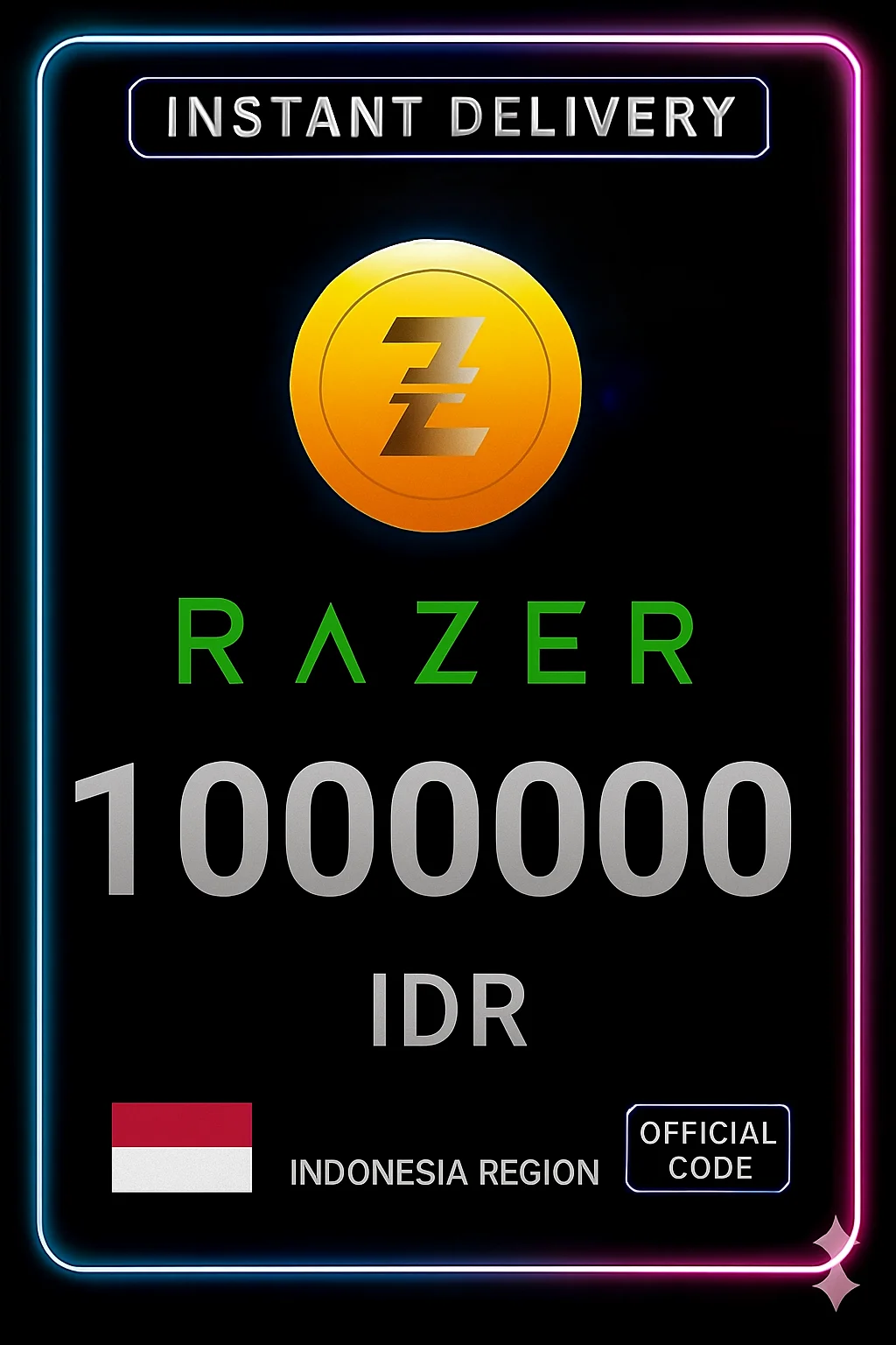 ڕەیزەر گۆڵد Indonesia IDR 1000000 · Razer Gold