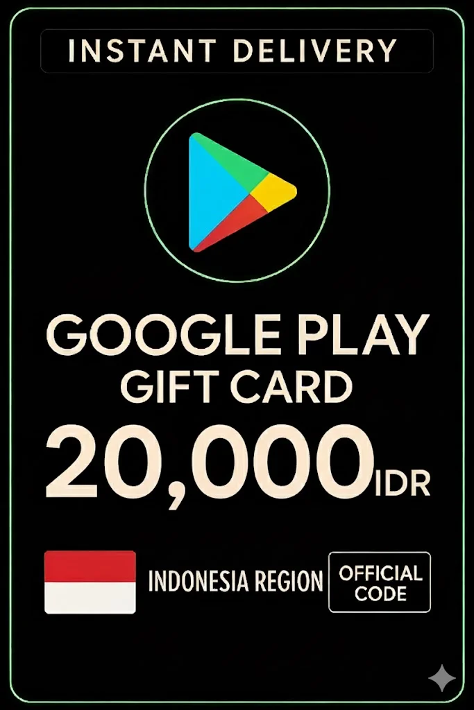 جوجل بلاي Gift Card - Indonesia IDR 20.000 · Google Play
