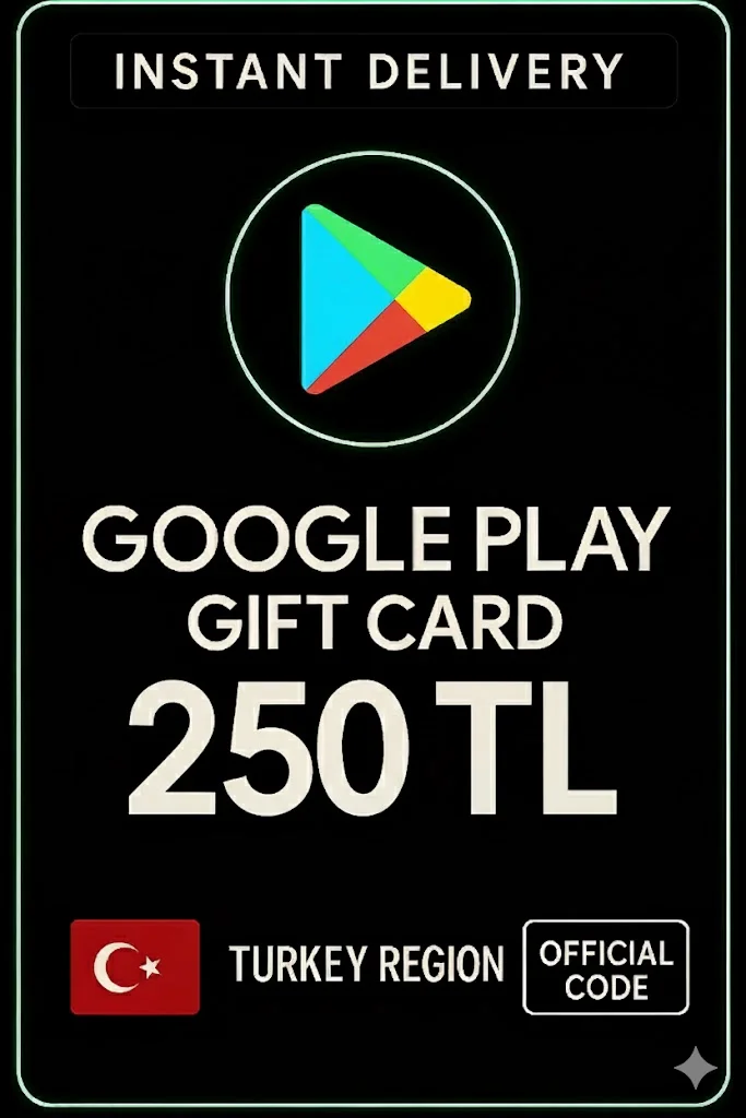 Google Play hediye kodu 250 TRY