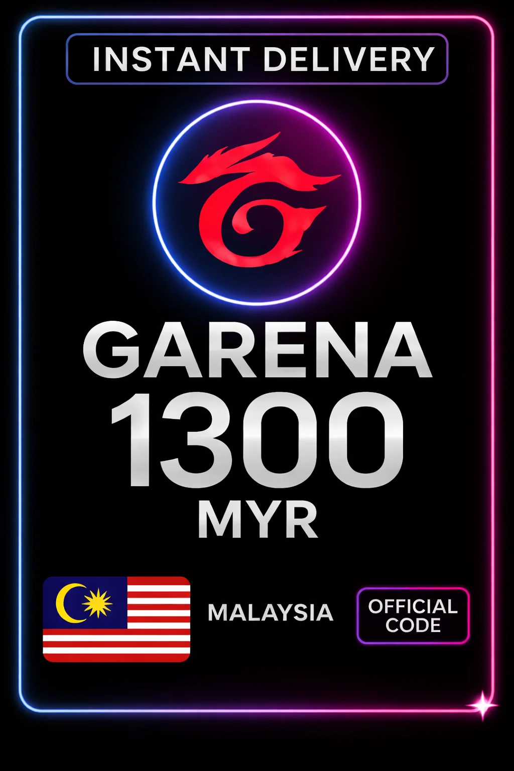 Garena Shells Malaysia 1300