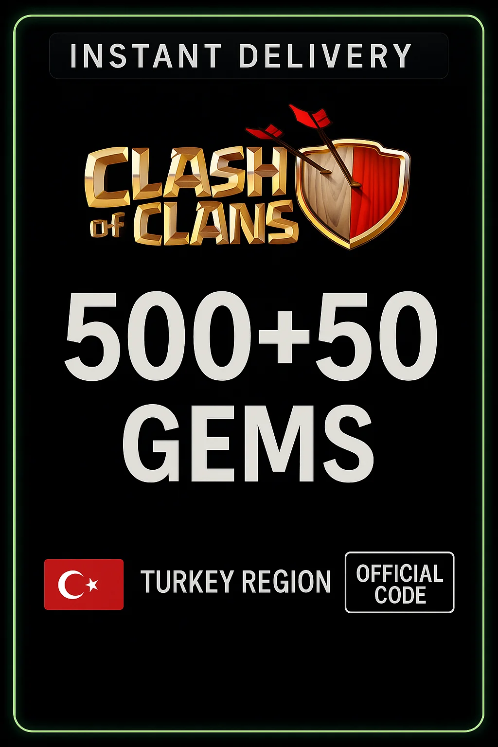 کلاش ئۆف کلانز - 500 + 50 Gems (Top-Up) - Turkey · Clash of Clans