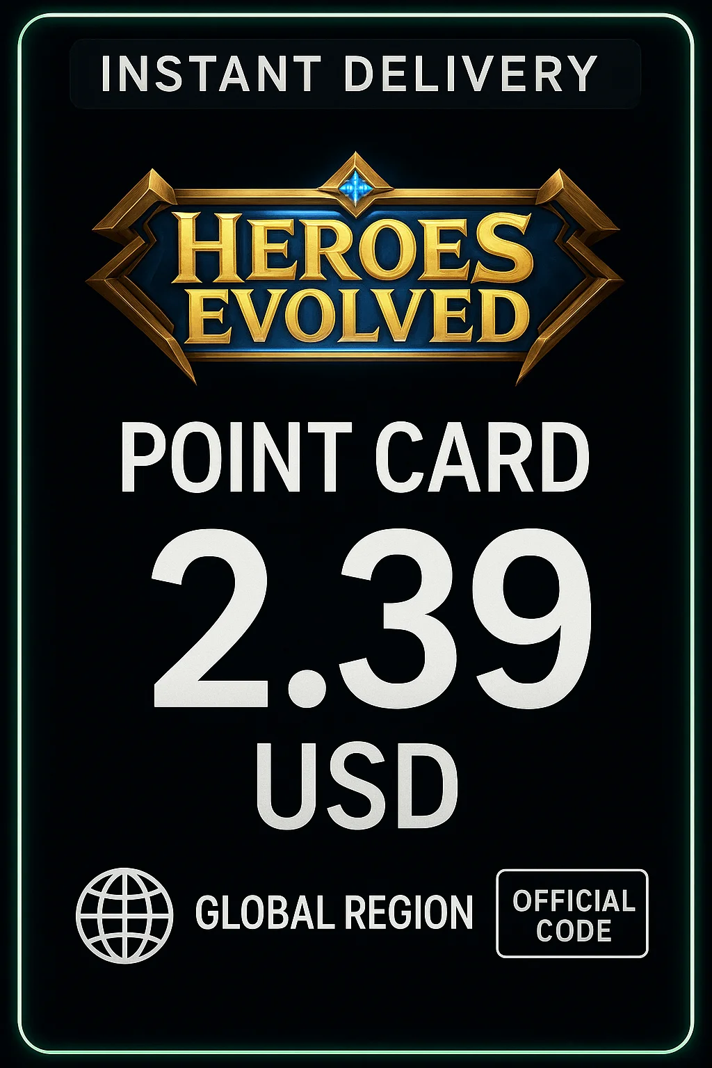 Heroes Evolved 2.39 USD Point Card