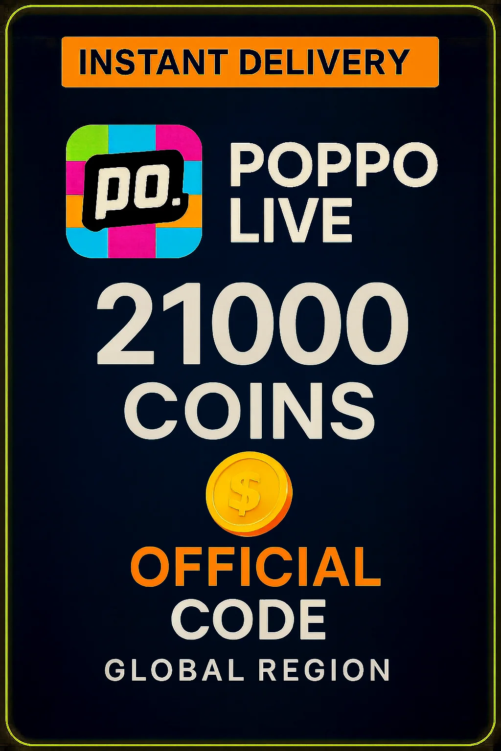 Poppo Live - 21000 Coins