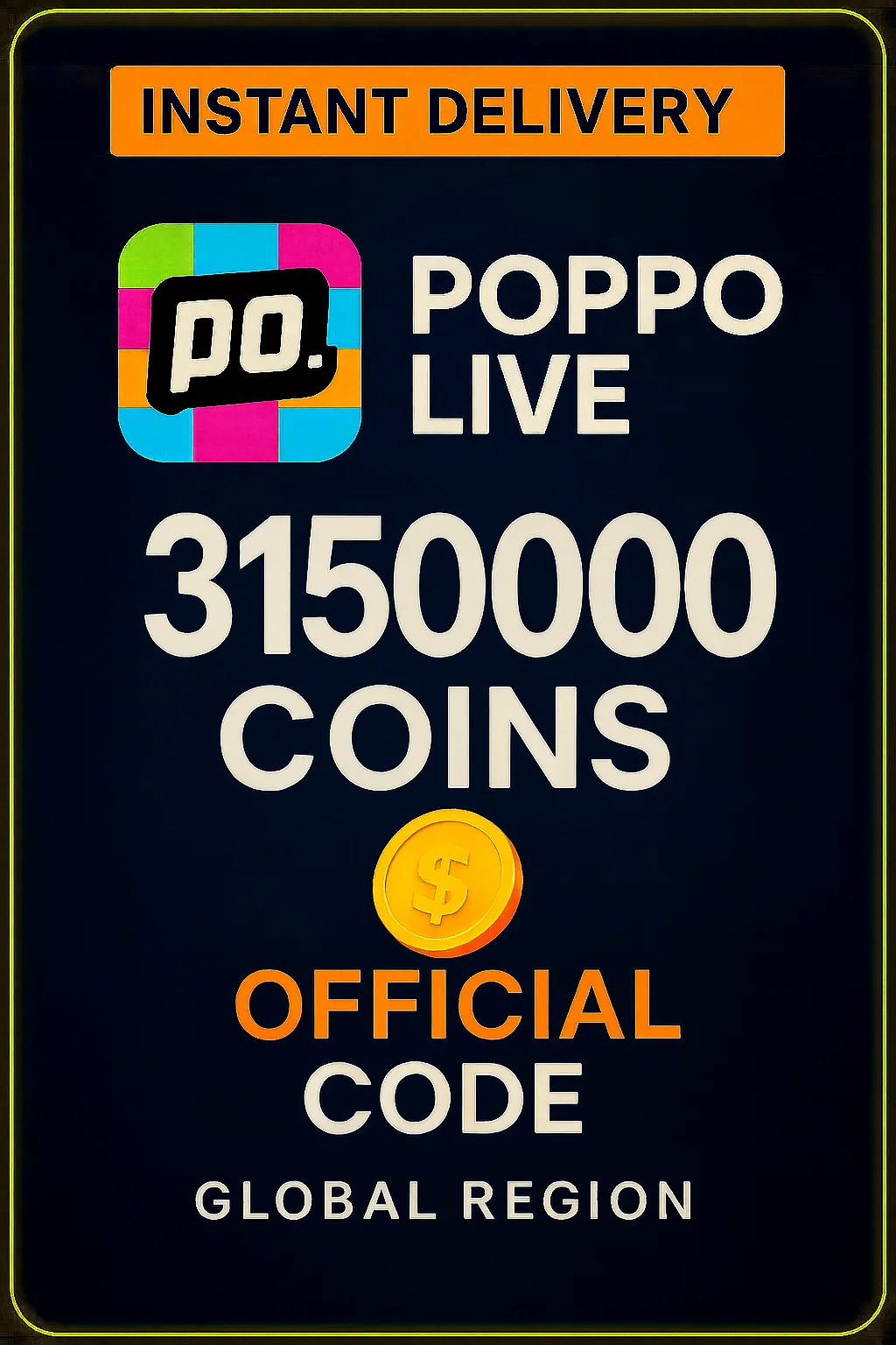 Poppo Live - 3150000 Coins