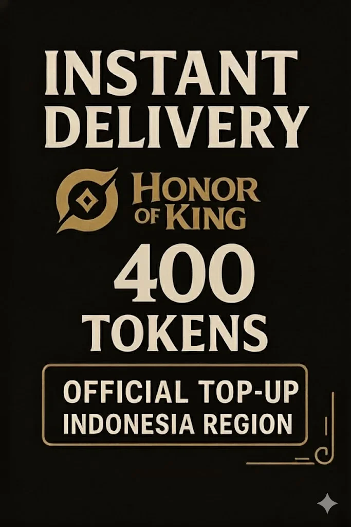 ئۆنەر ئۆف کینگز - 400 Tokens (Top-Up) - Indonesia · Honor of Kings