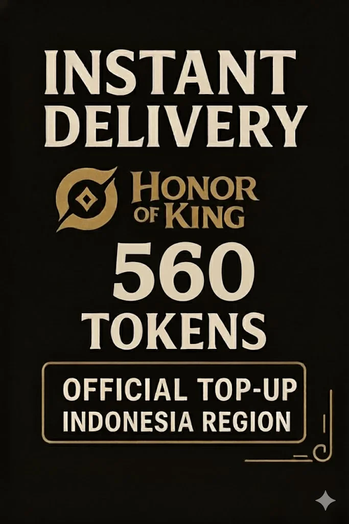 ئۆنەر ئۆف کینگز - 560 Tokens (Top-Up) - Indonesia · Honor of Kings