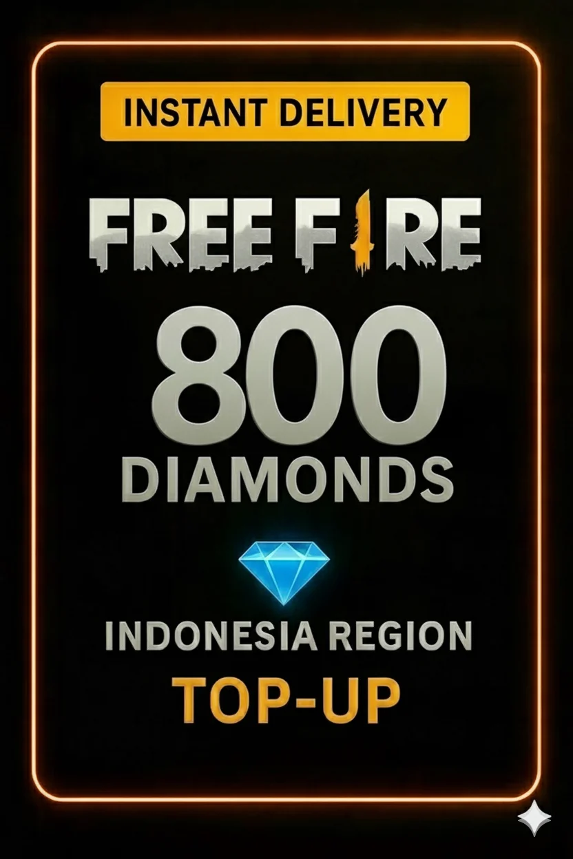 Free Fire 800 Diamonds Top-Up (Indonesia)
