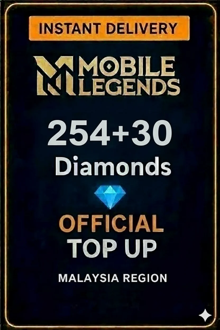 مۆبایل لێجێندز 254 Diamonds + 30 Bonus Top-Up (Malaysia) · Mobile Legends