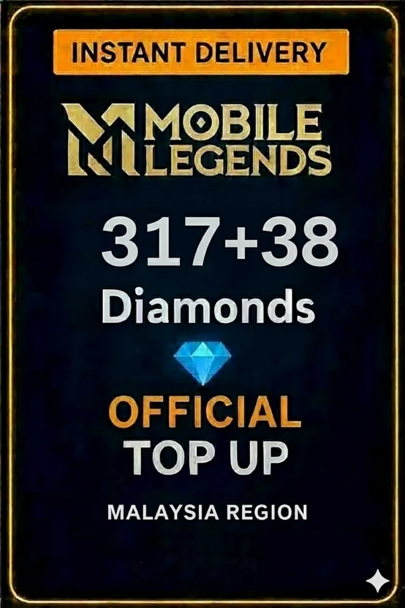 مۆبایل لێجێندز 317 Diamonds + 38 Bonus Top-Up (Malaysia) · Mobile Legends