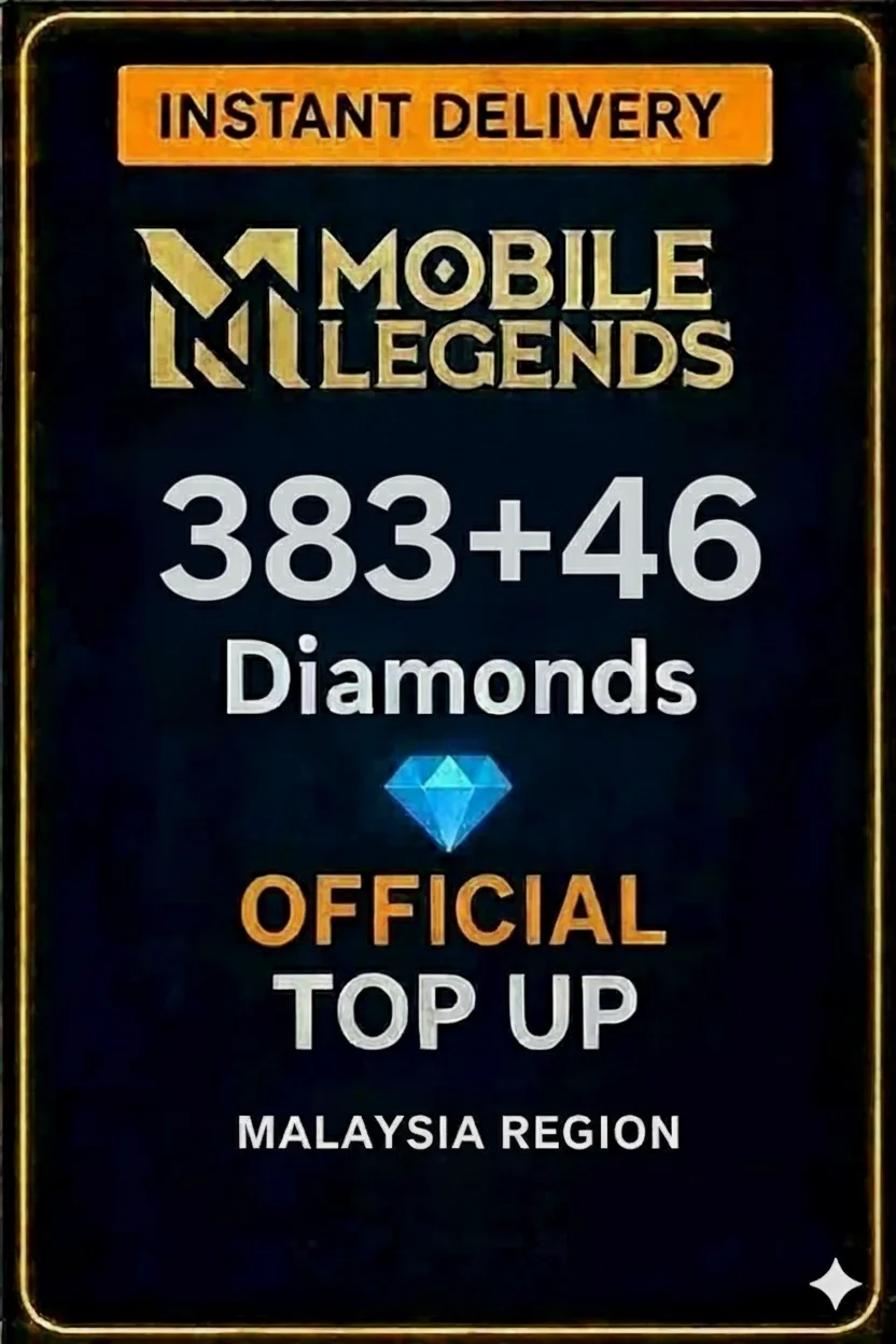 مۆبایل لێجێندز 383 Diamonds + 46 Bonus Top-Up (Malaysia) · Mobile Legends