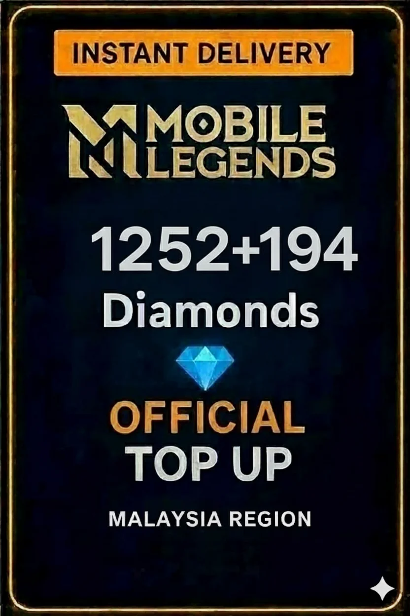 Mobile Legends 1252 Diamonds + 194 Bonus Top-Up (Malaysia)