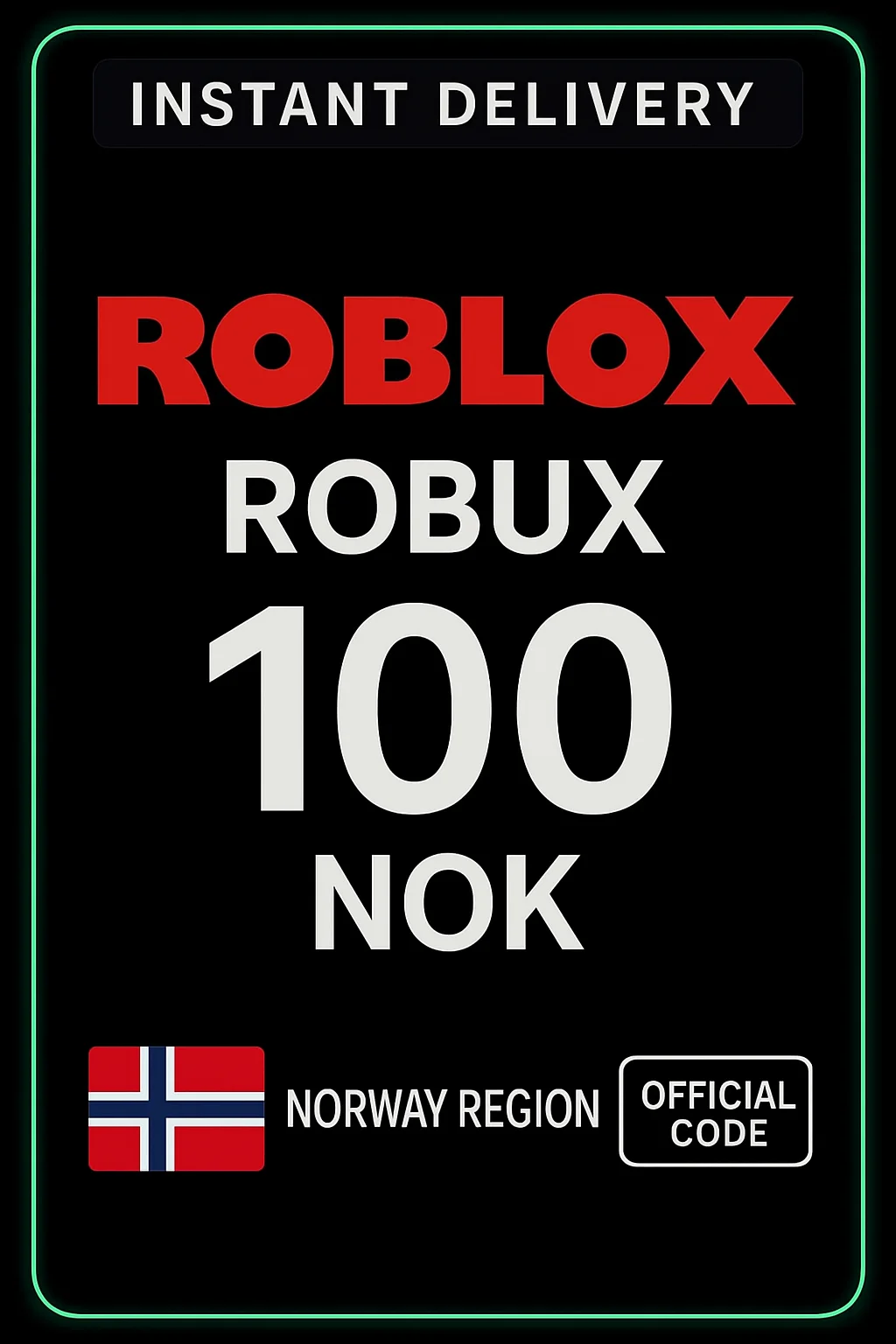 Roblox 100 NOK Game Card