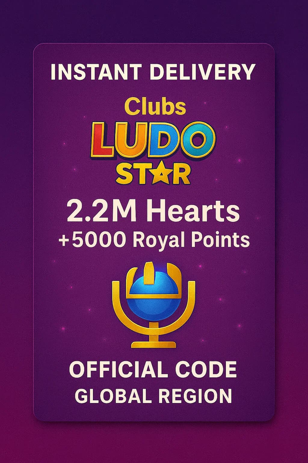 كلوبس لودو ستار - 2.2M Hearts + 5000 Royal Points · Clubs Ludo Star