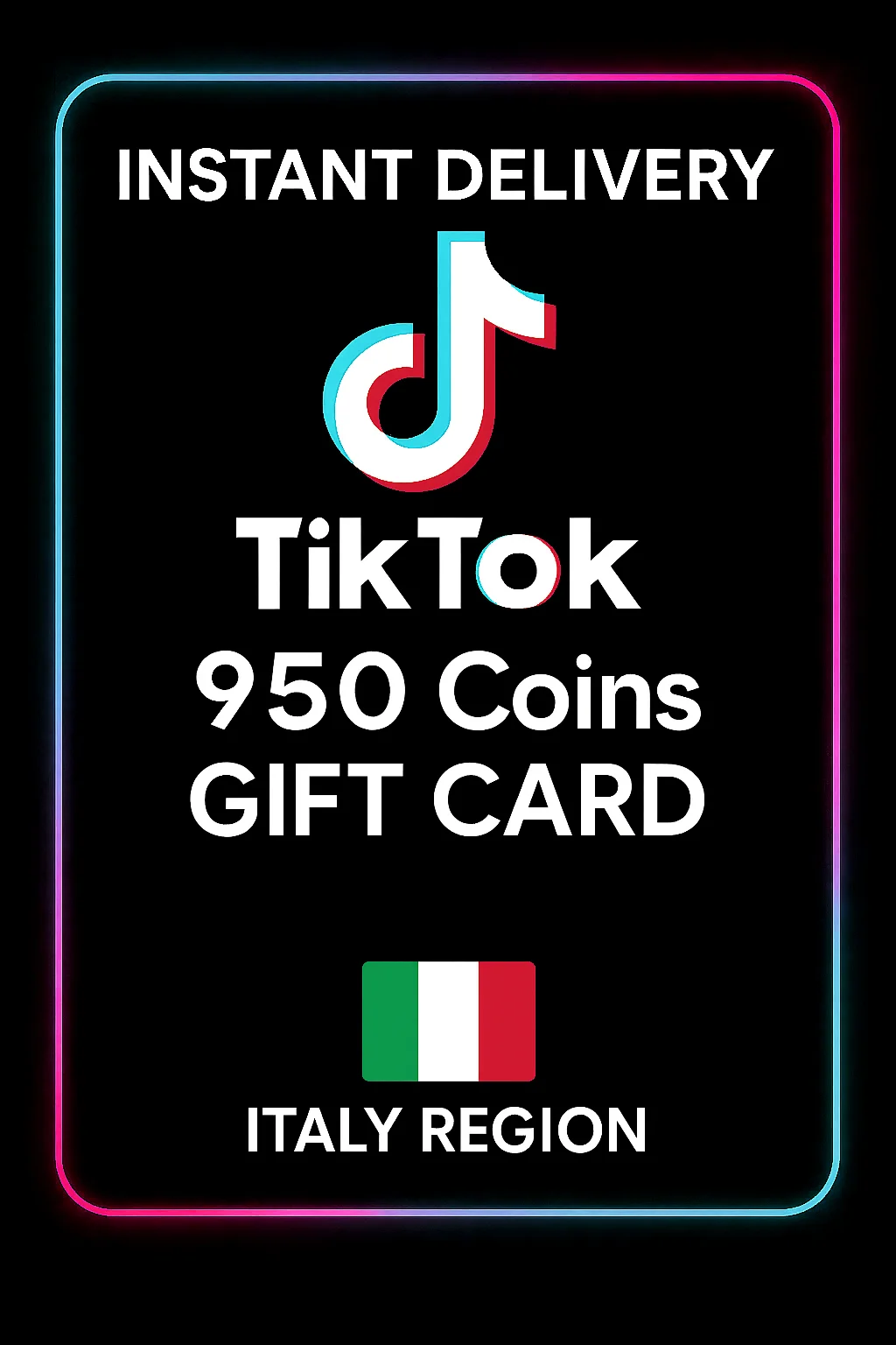 تيك توك 950 Coins Gift Card (Italy) · TikTok