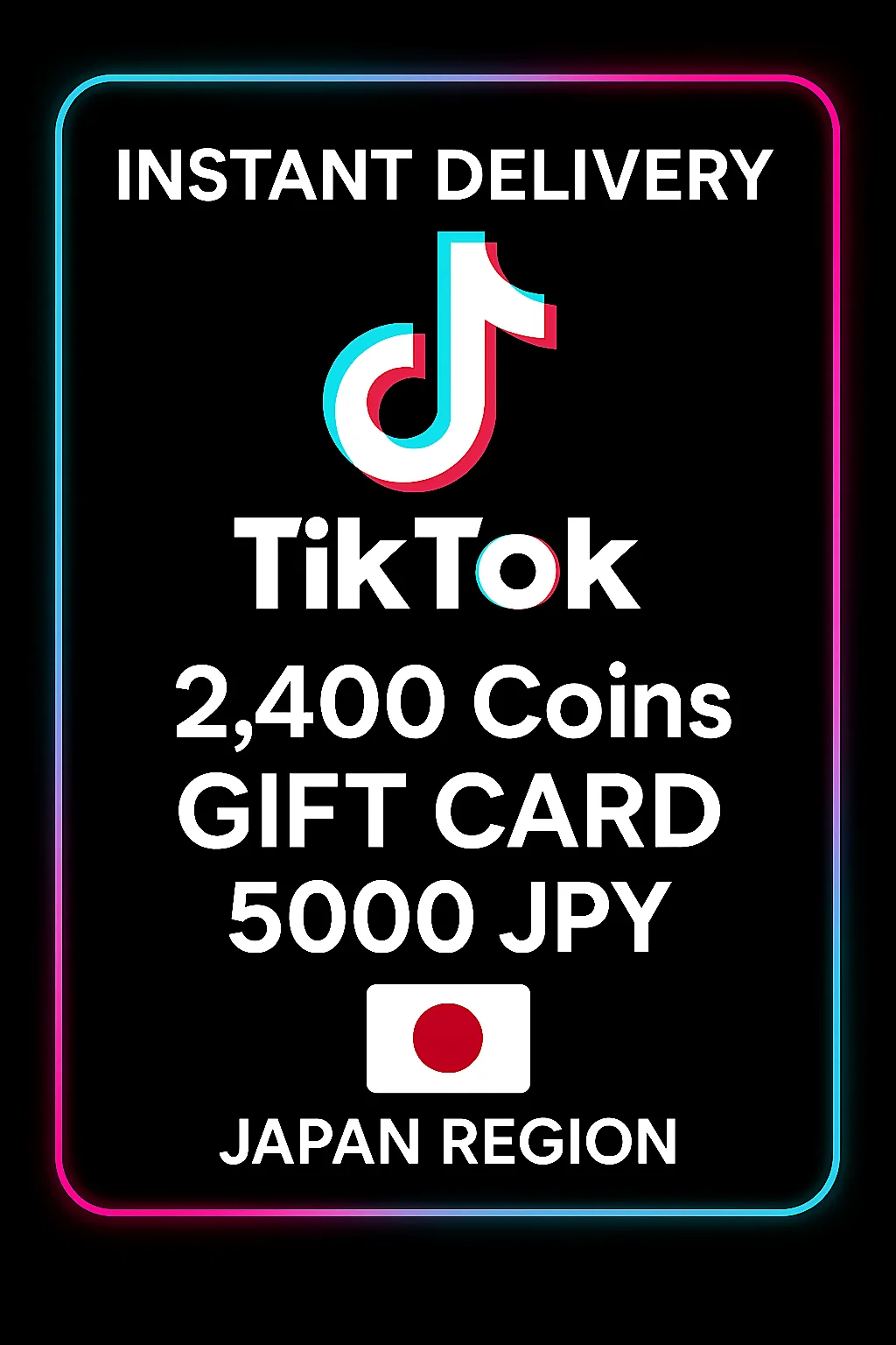 تيك توك 2400 Coins Gift Card 5000 JPY (Japan) · TikTok