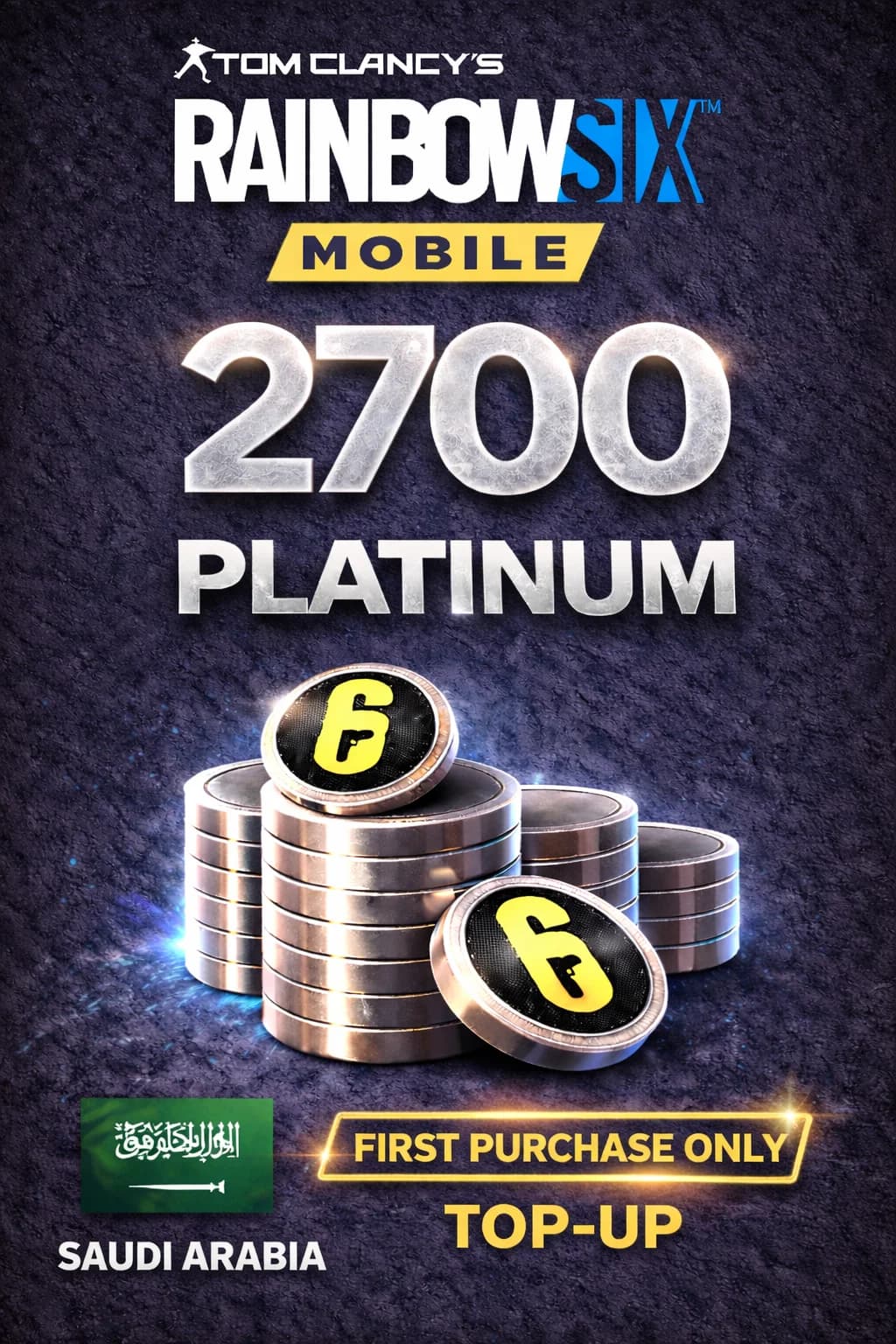 Rainbow Six مۆبایل - 2700 Platinum (FIRST PURCHASE ONLY) (Saudi Arabia) · Mobile