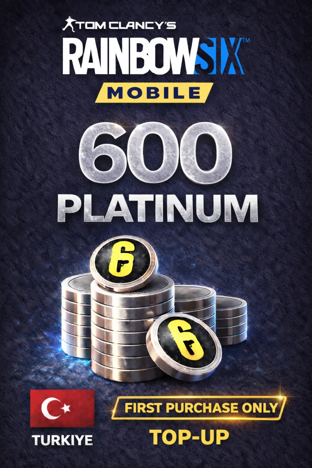 Rainbow Six موبايل - 600 Platinum (FIRST PURCHASE ONLY) (Turkiye) · Mobile