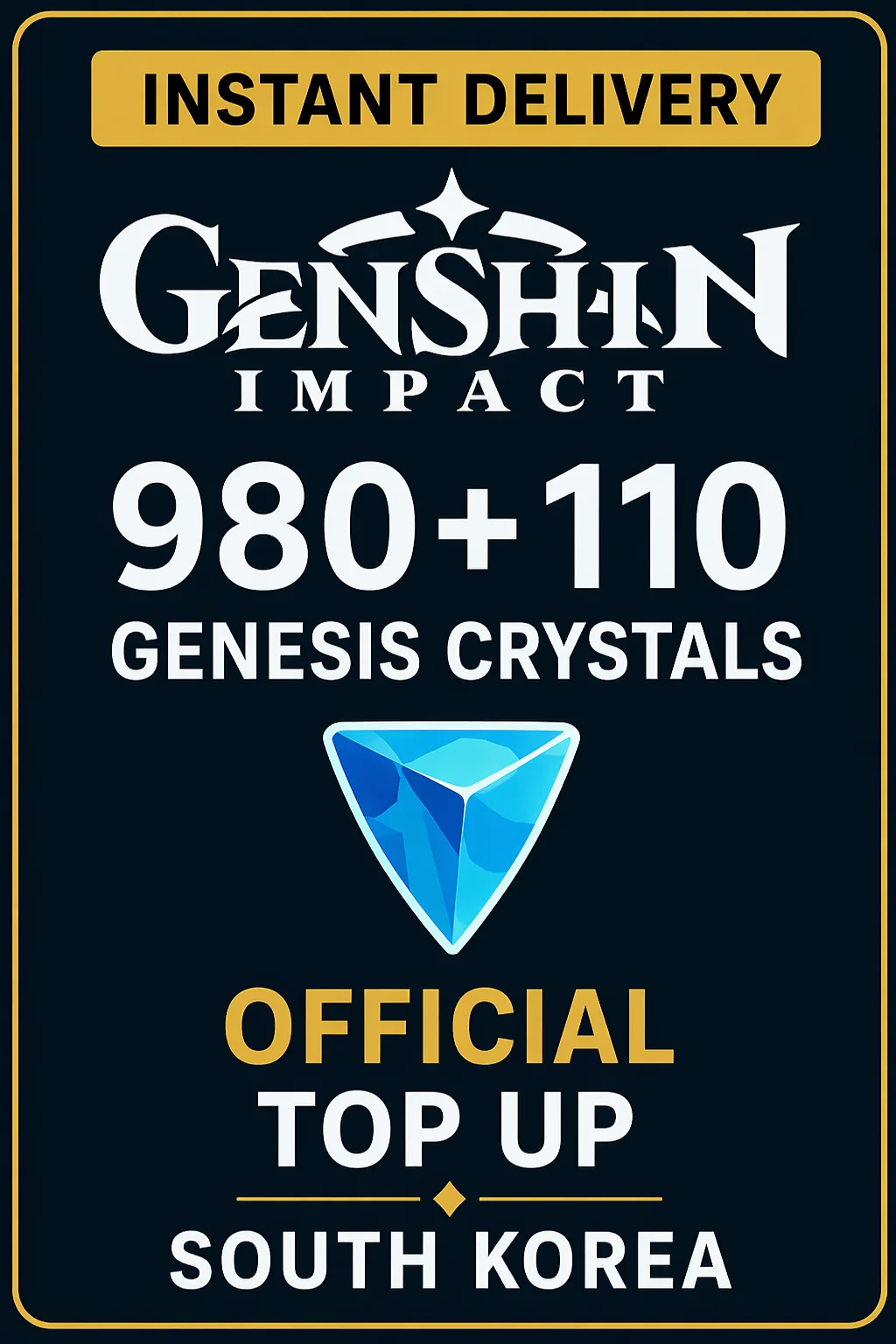 Genshin Impact 980+110 Genesis Crystals Top Up (Korea)