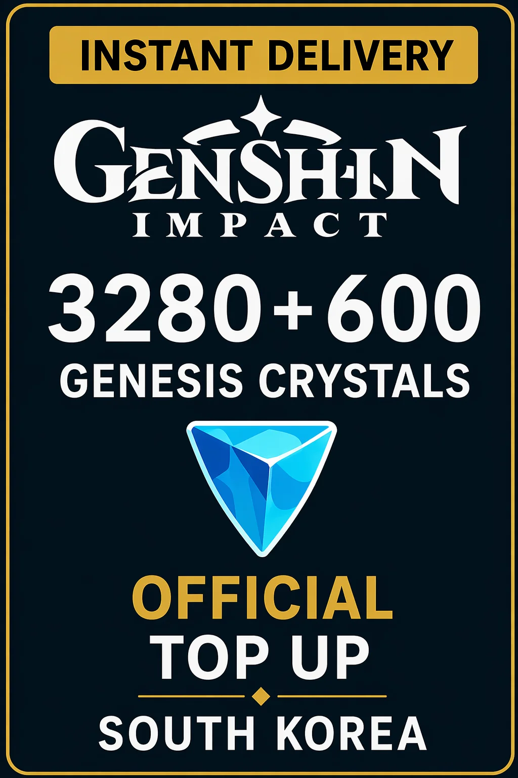 Genshin Impact 3280+600 Genesis Crystals Top Up (Korea)