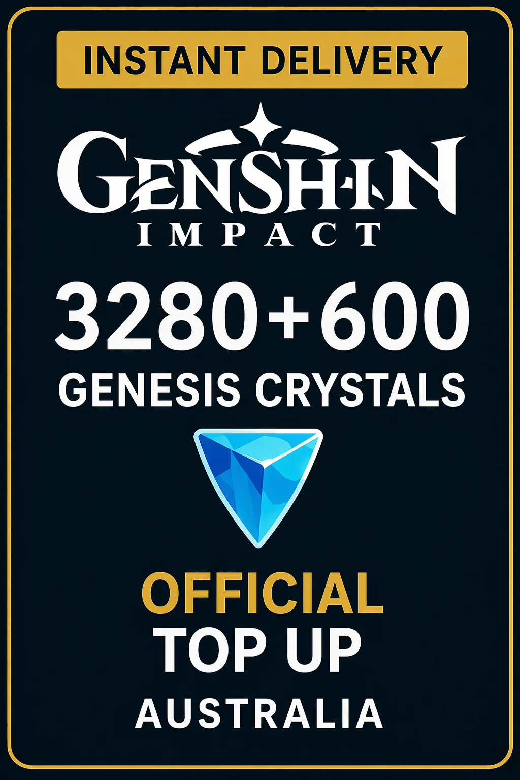 Genshin Impact 3280 + 600 Genesis Crystals Top Up (Australia)