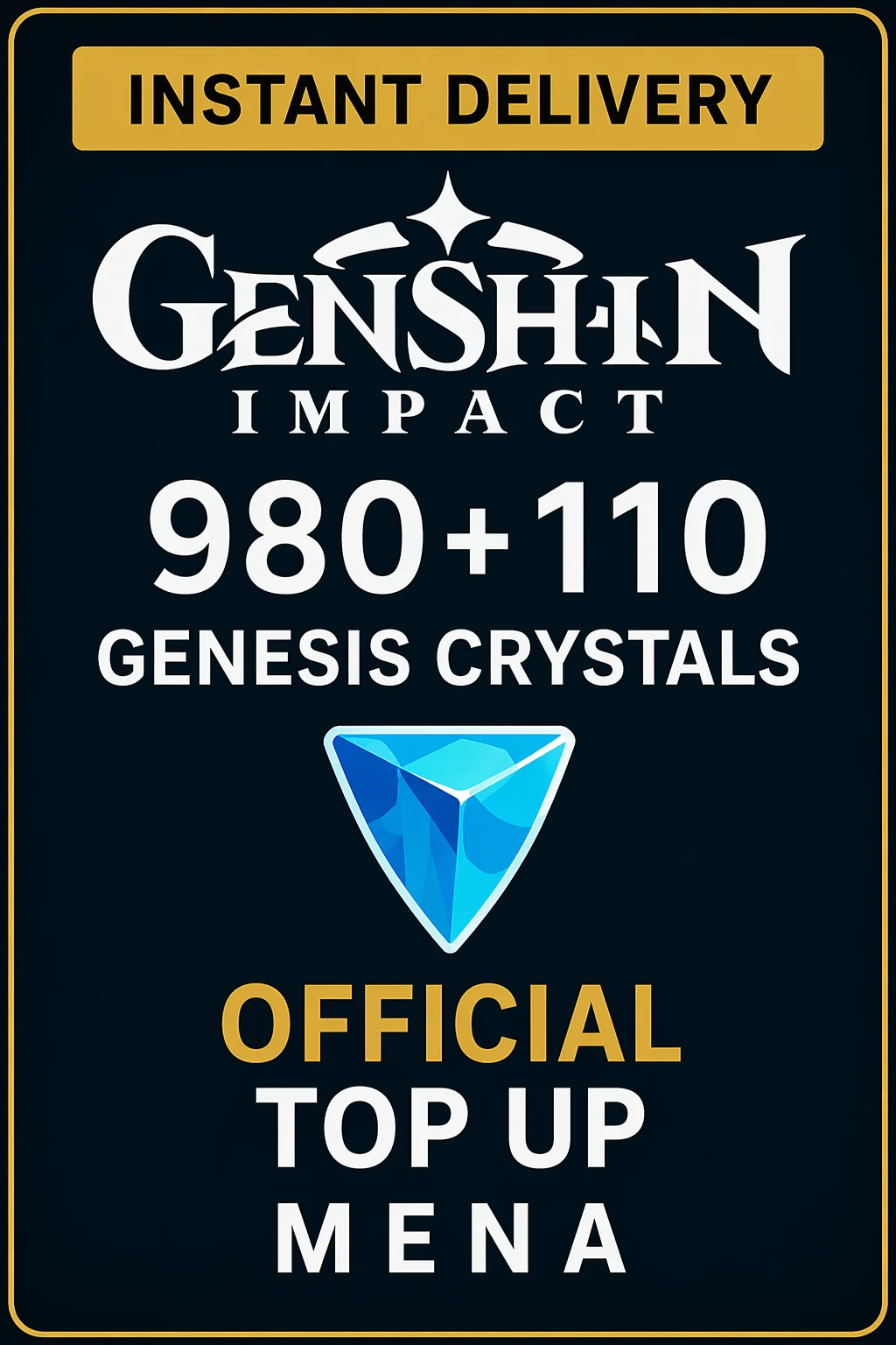 Genshin Impact 980 + 110 Genesis Crystals Top Up (MENA)