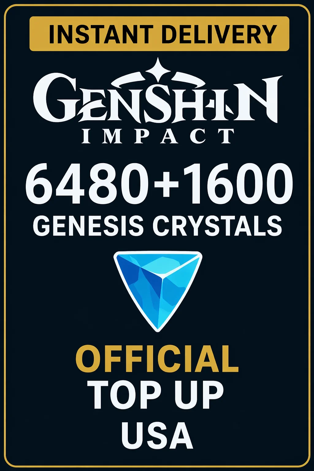 جينشين إمباكت 6480 + 1600 Genesis Crystals Top Up (USA) · Genshin Impact