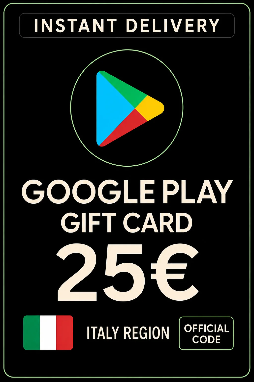 جوجل بلاي Gift Card - Italy 25 € IT · Google Play