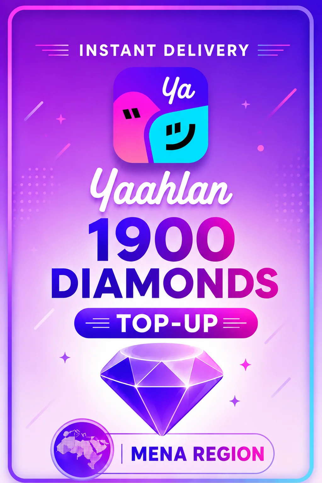 Yaahlan - 1900 Diamonds Top-Up (MENA)