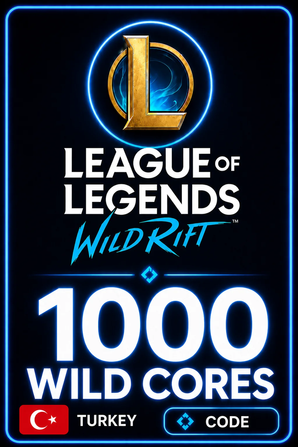 Riot Cash 250 TRY - 1000 Wild Cores