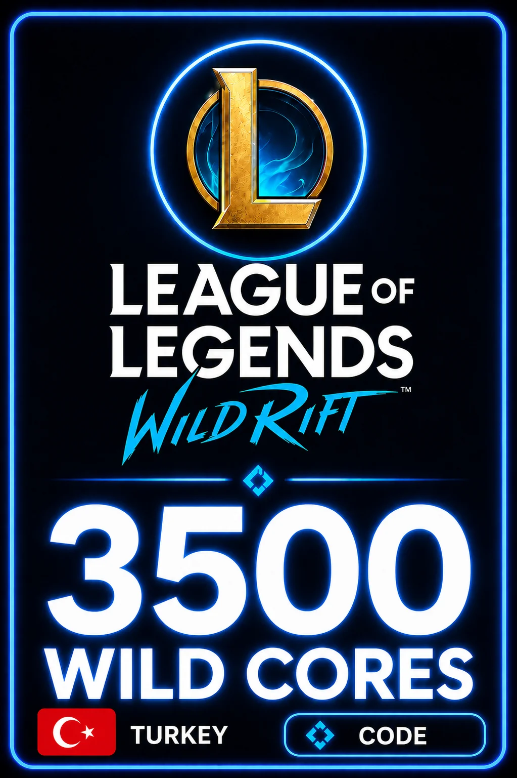 Riot Cash 850 TRY - 3500 Wild Cores